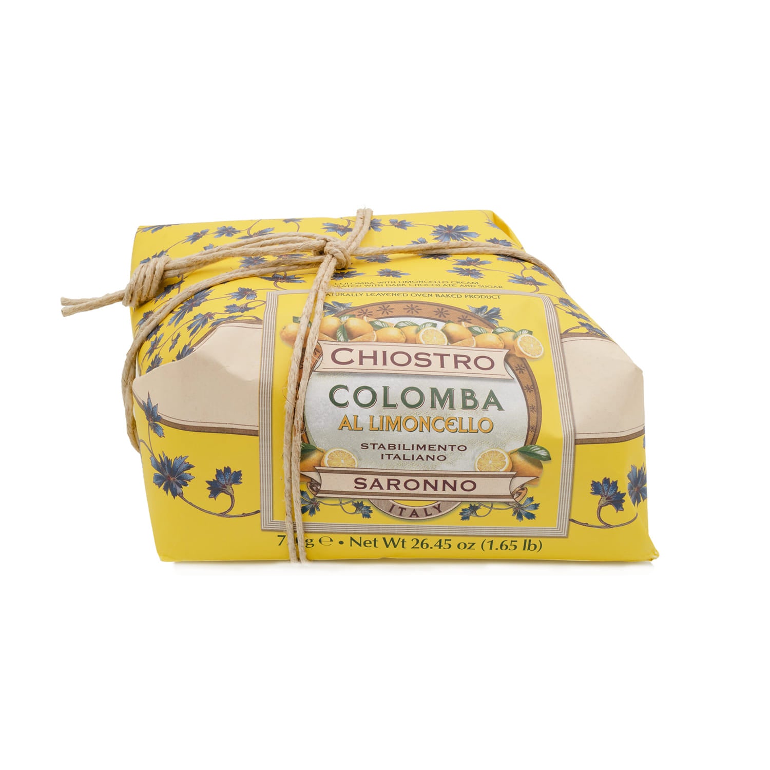 vista frontale colomba al limoncello