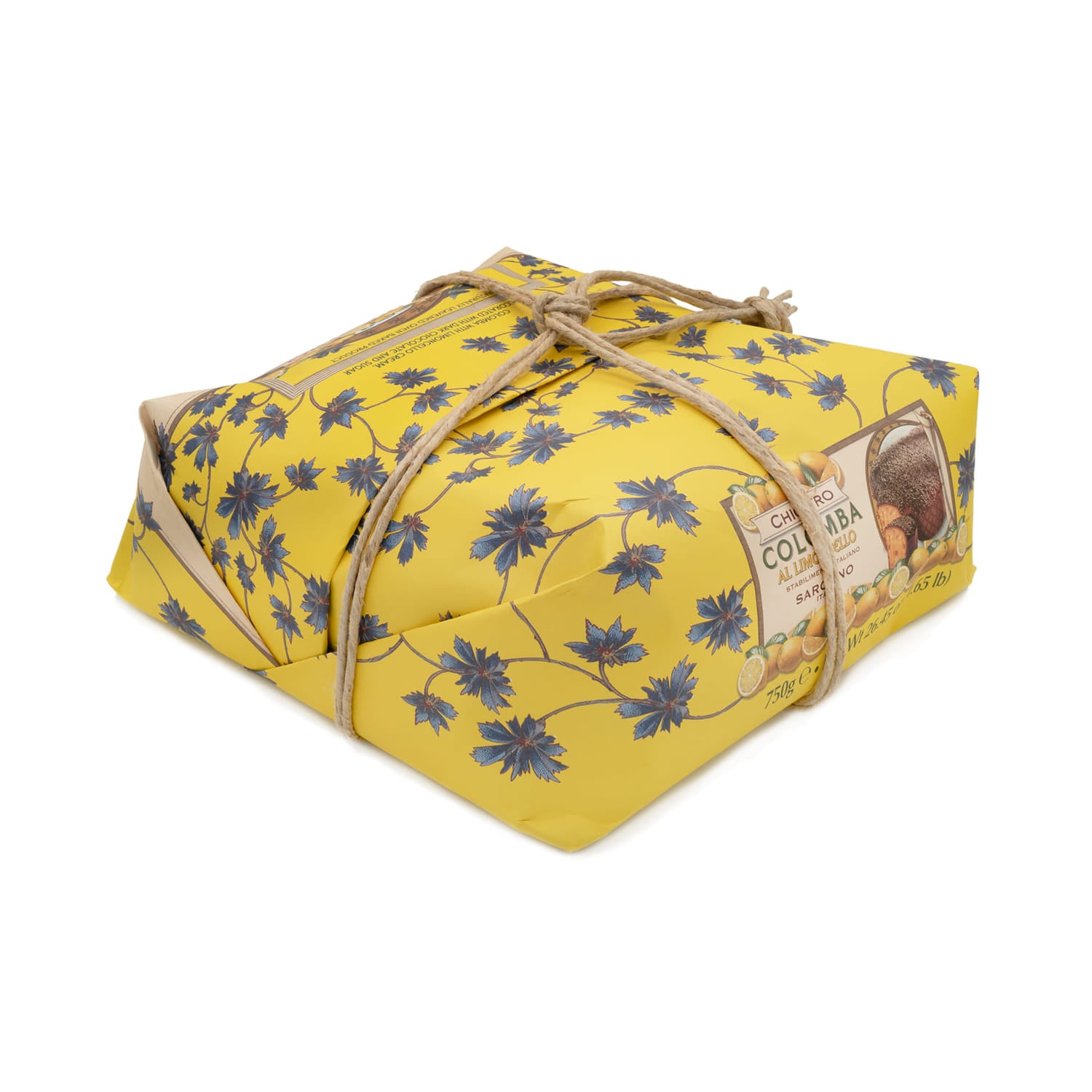vista laterale confezione colomba limoncello